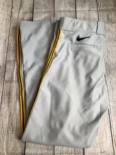 Nike Dri-Fit Men's Baseball/Softball Pants Grey with Black/Gold Piping 