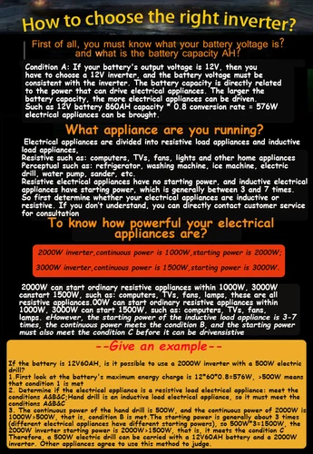 2500W 5000W Pure Sine Wave Inverter Solar Off Grid 24V to 220V 60hz US Socket - Picture 15 of 21
