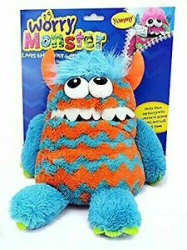 Worry Monster Soft Plush Toy Blue and Orange Childrens Write Down Your Wo for sale online | eBay