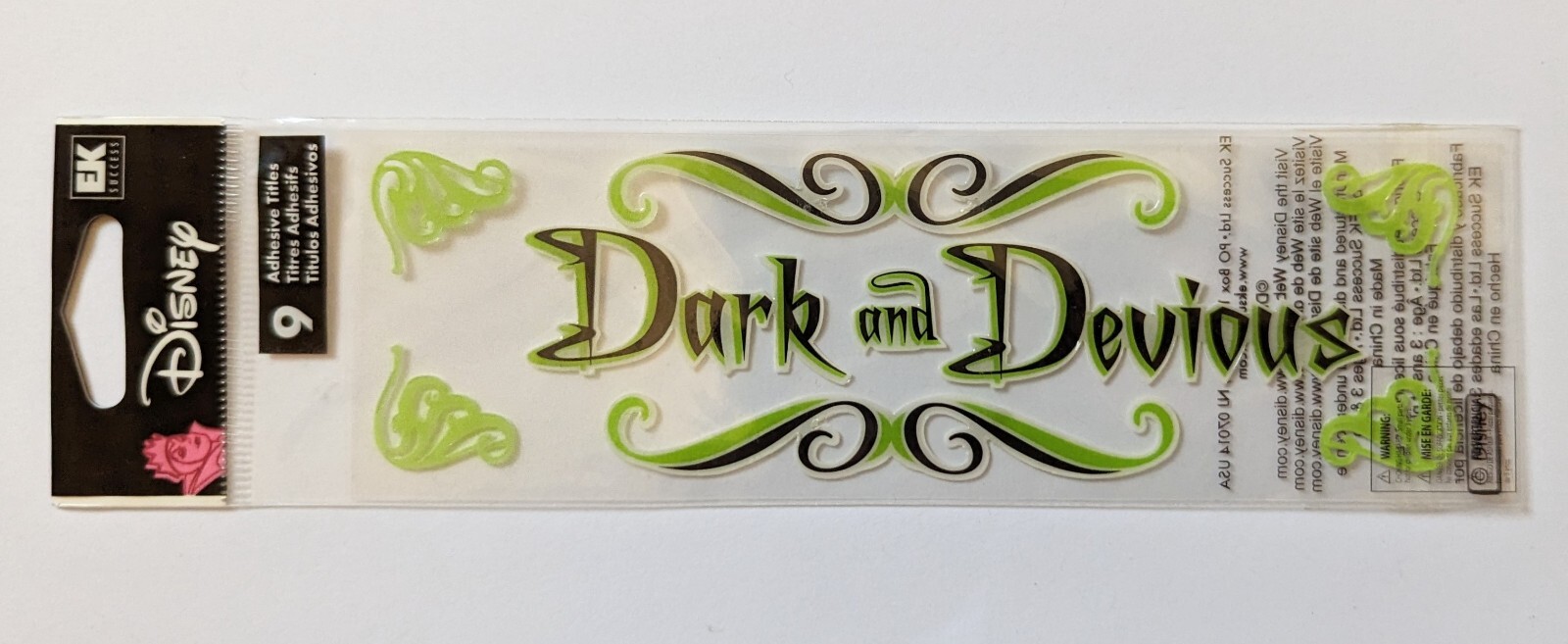 RARE Disney Villains Dark And Devious Scrapbooking Title Stickers EK Success