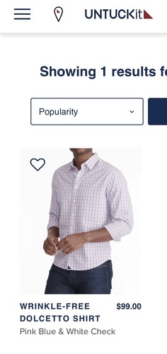 NWT UNTUCKit LS Button Up Shirt | Blue Pink Plaid | Dolcetto WF | Men’s M • Slim - Picture 6 of 6