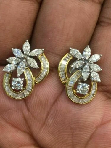 Echter Ohrschmuck Baguette Diamant