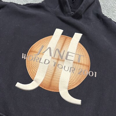 VTG Y2K Janet Jackson World Tour 2001 Rare Concert Band Hoodie