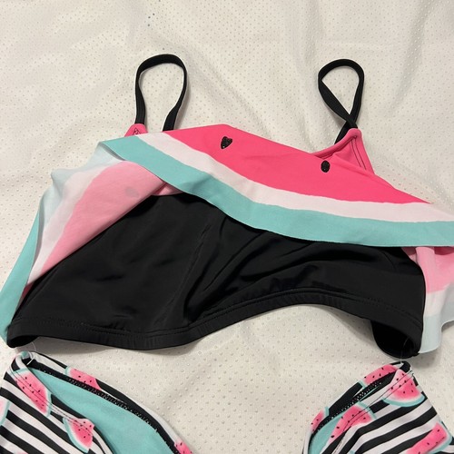 Justice Wassermelone 2-teiliger Volant Bikini Badeanzug Mädchen 16 Plus UPF 50+ NEU - Bild 3 von 12