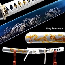 Cuchillo afilado espadas cortas 20"" Blue Dragon japonés samurai tanto autodefensa T9