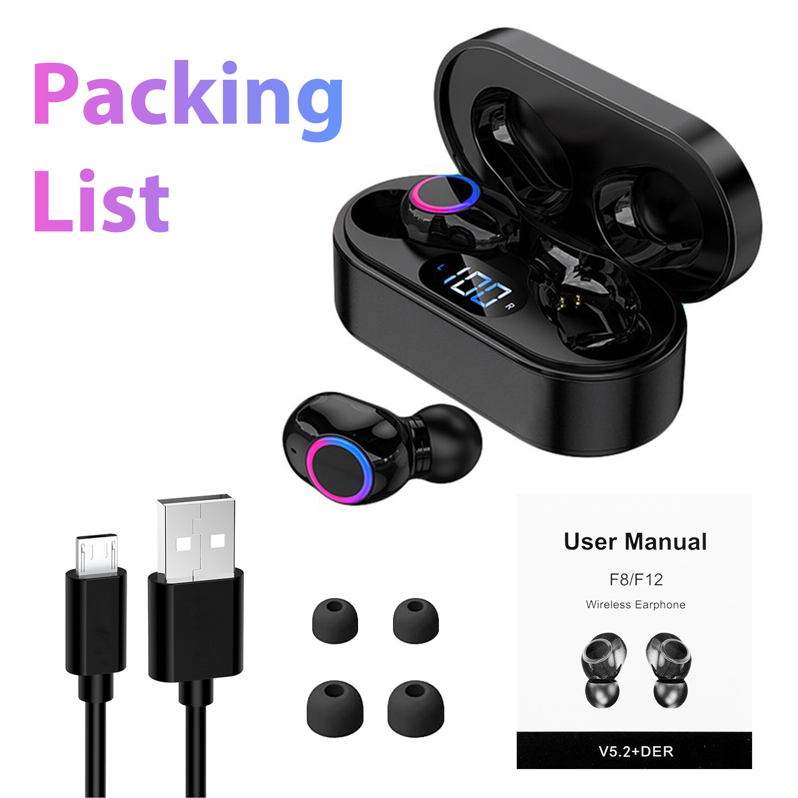 TWS Wireless Bluetooth Headphones Earphones Earbuds inear For iPhone