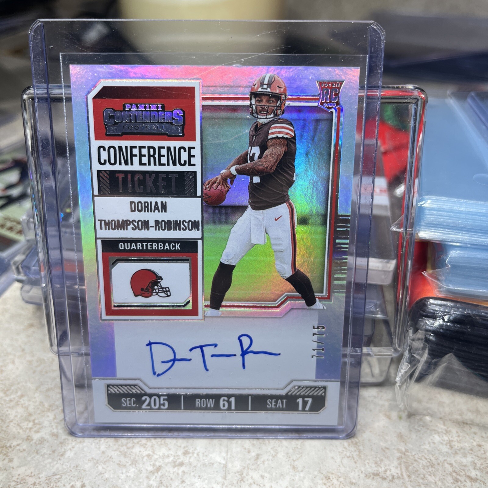 2023 Panini Contenders Conference Ticket Auto /75 Dorian Thompson-Robinson #110