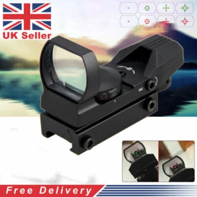 Mira holográfica reflex de punto verde/rojo apta para montaje de pistola de aire comprimido de rifle de riel de 11/20 mm