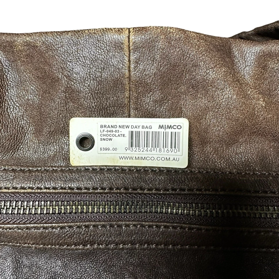 MIMCO 'Bolso de Día Nuevo' Doble Asa Cartera Cartera Bolso de Mano Cuero Suave Marrón Foto 2 de 4