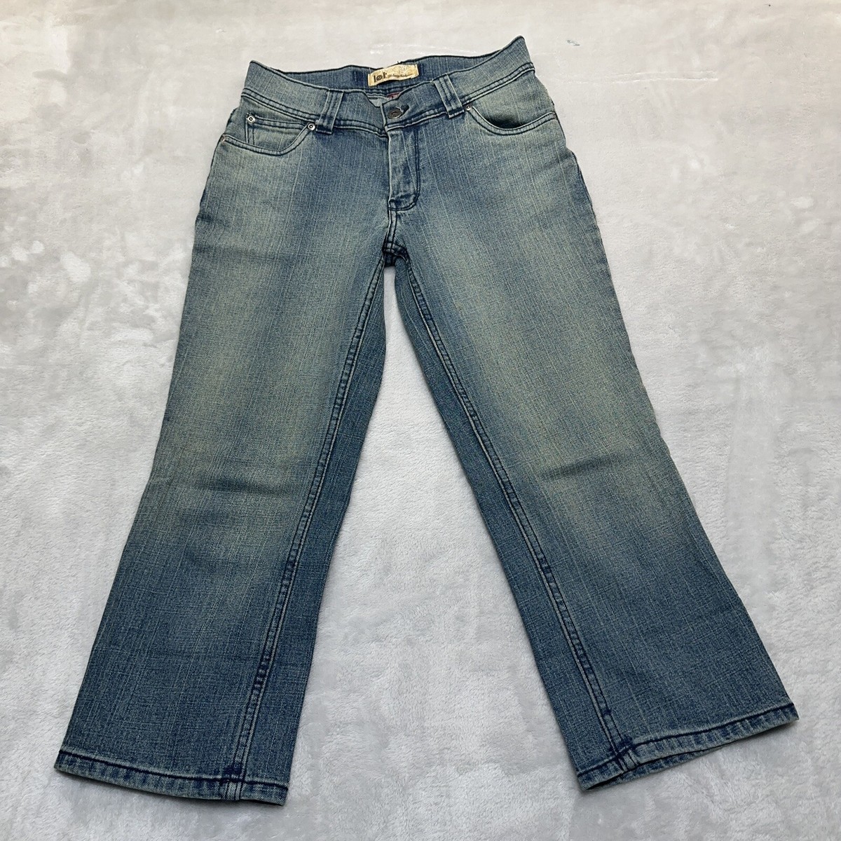 LEI Jeans Womens 7 Blue Faded Capri Stretch Denim Pockets Medium