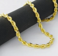 10k Yellow Gold 22" Solid D/C Rope Chain Necklace 6 mm 39 grams