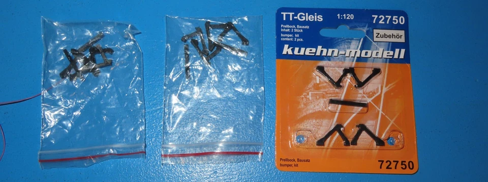 Kuehn TT Schienenkonvolut 35 diverse Schienen gebogen-gerade +Prellböcke #8335 - Bild 2 von 4