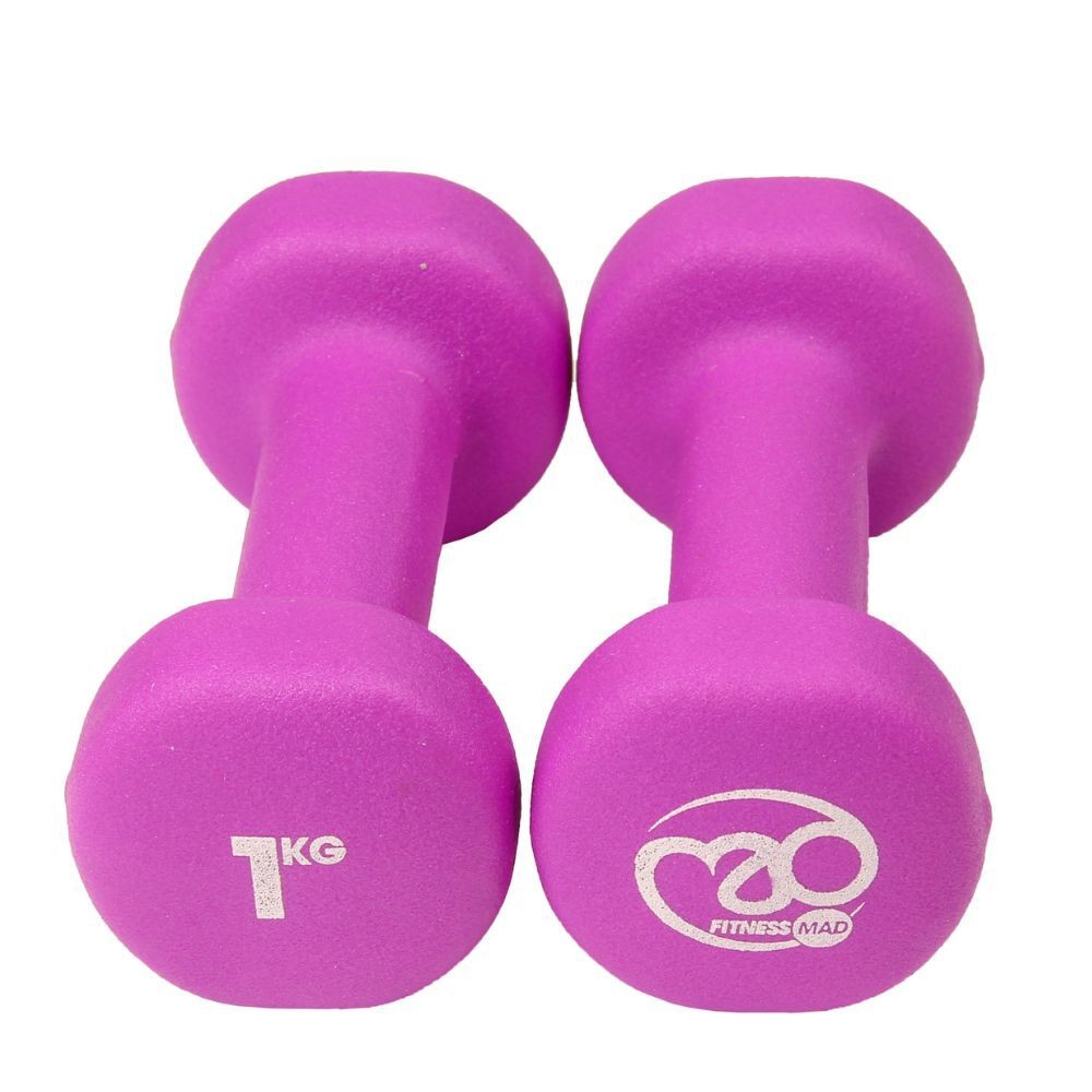 Fitness Mad (1Kg) Weight Strength Training Exercise Neoprene Gym Dumbbells 0.5-5Kg (2020) - Image 2