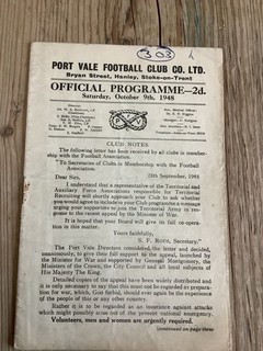 9 October 1948 Port Vale v Swansea