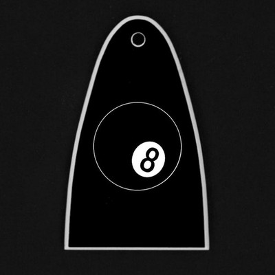 GUITAR TRUSS ROD COVER Engraved Etched - Fit Schecter - 8-BALL Eight Ball Black