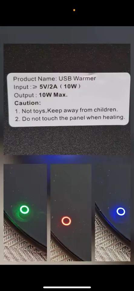 Calentador de taza de café USB - 3 ajustes de temperatura - compatible con escritorio Foto 3 de 4