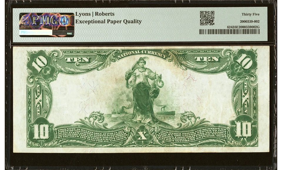 1902 Emporium, PA $10 Plain Back Fr. 624 The First National Bank 3255 PMG 35 EPQ - Image 2 of 2