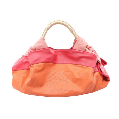 LOEWE Nappa Aile Handbag Leather Orange Pink Light Pink Used Authentic