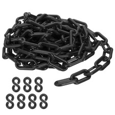 Black Plastic Chain, 16 ft 8mm Safety Barrier Chain