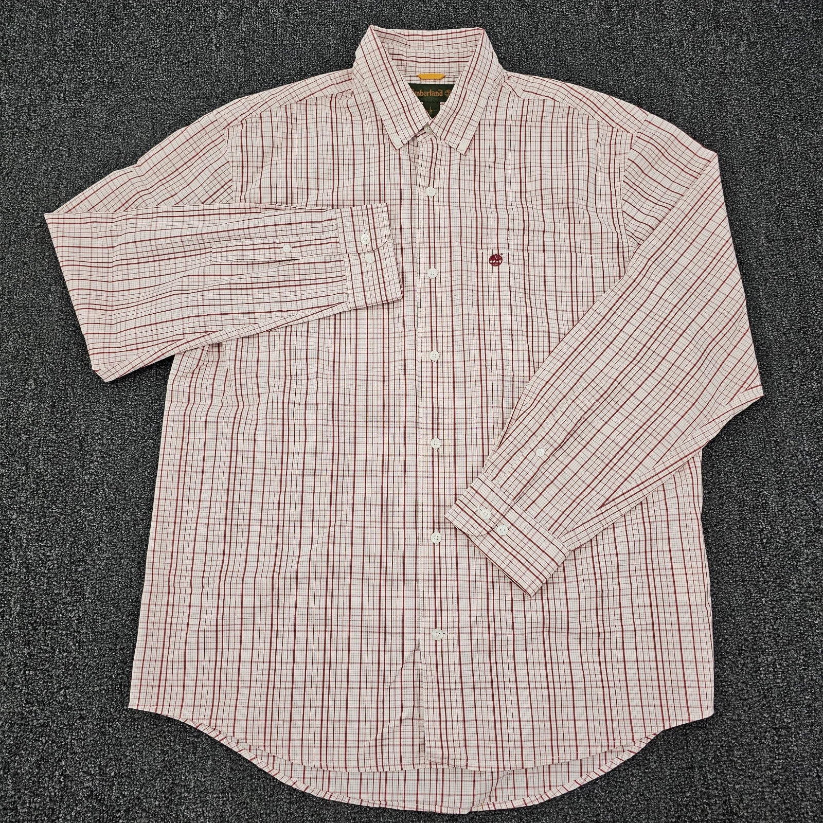 TIMBERLAND Men’s Button-up Plaid Shirt Large Long Sleeve Red White Cotton
Opens in a new window or t
