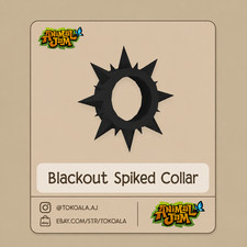 Animal Jam Play Wild AJPW Blackout Spiked Collar READ DESCRIPTION