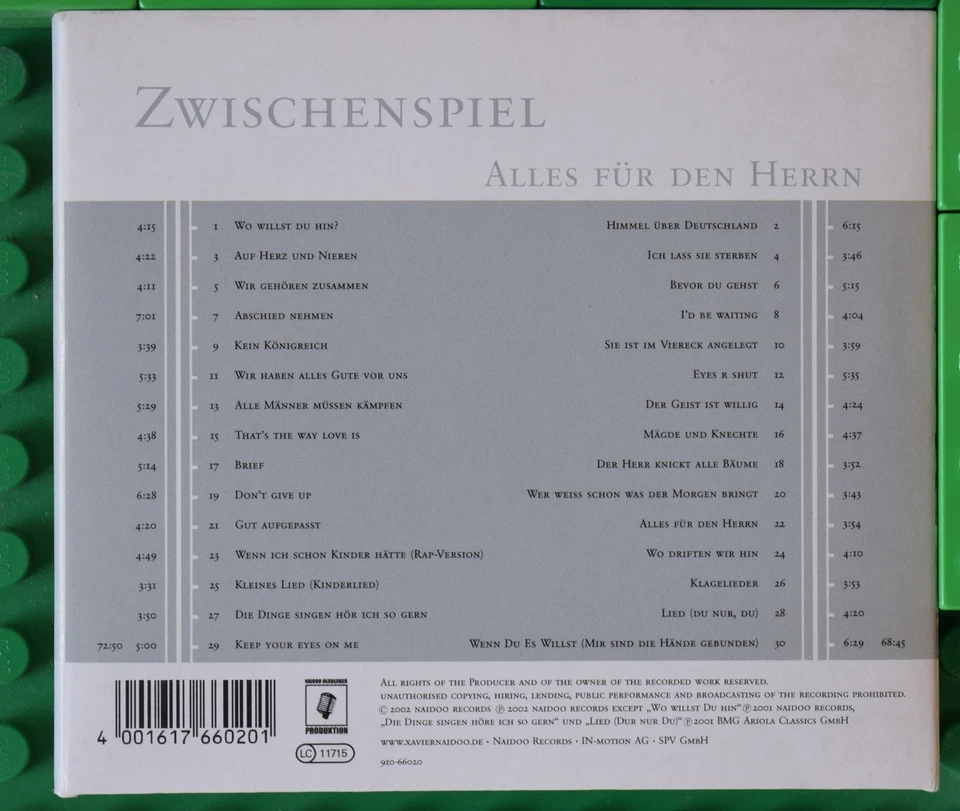 Xavier Naidoo - Zwischenspiel - Alles für den Herrn - Naidoo Records - Doppel-CD - Bild 2 von 4