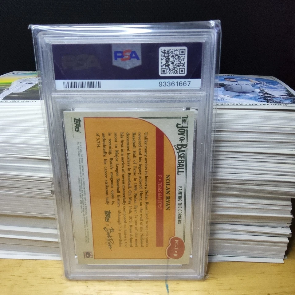 2023 Topps Bob Ross Nolan Ryan Painting the Corners Indian Yellow /25 PSA 10 - Image 2 of 2