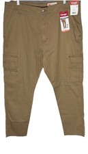 Wrangler Khaki Regular Taper Fit Cargo Pant Size 38 X 30 NWT Free Shipping