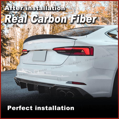 Se adapta a Audi S5 S-Line 17-23 carbono alerón trasero maletero alerón labio ala - Imagen 5 de 12