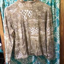 Rebecca Malone Tan Graphic Tee with  Mock Turtleneck