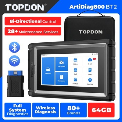 TOPDON ArtiDiag800 BT 2 OBD2 Scanner Car Diagnostic Tool ALL System TPMS