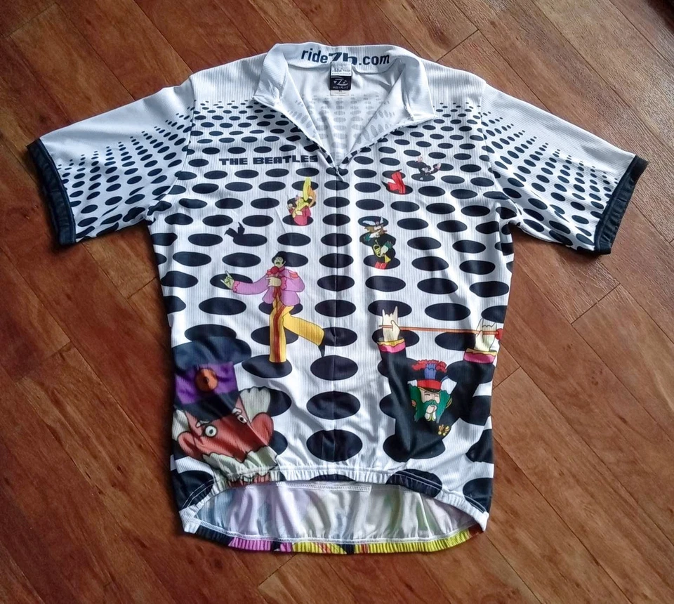 Camiseta deportiva de ciclismo The Beatles Yellow Submarine Sea Of Holes 2006 rara paseo 7b — XL Foto 2 de 4