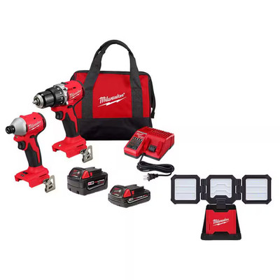M18 18-Volt Lith-Ion Brushless Cordless Compact Hammer Drill/Impact Combo Kit W/