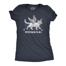 Womens Meowgical T Shirt Funny Magical Cat Unicorn Pet Kitty Lover Graphic Tee
