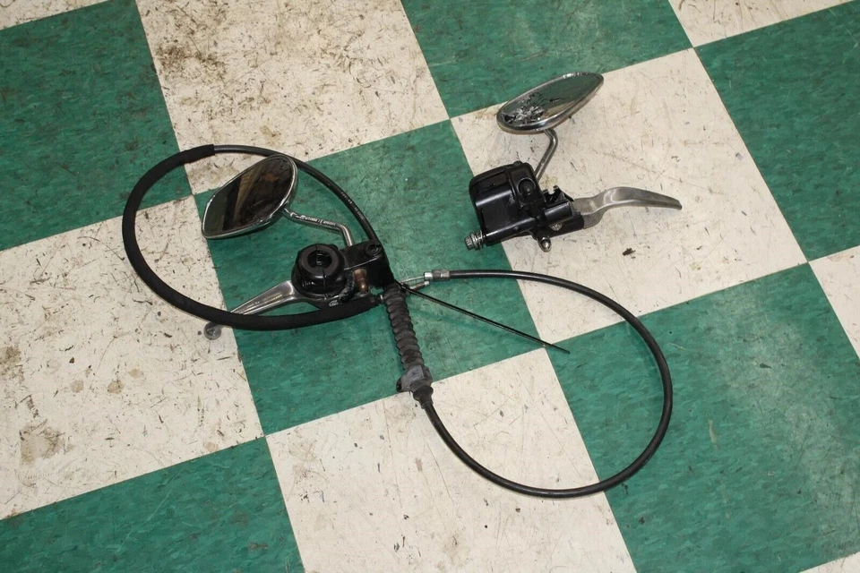 00-06 Heritage Softail Classic *DMG* Rear View Mirrors W/ Clutch Brake Lever WTY Foto 2 de 4