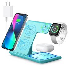 Wireless Charging Station, 3 in 1 Wireless Charger Stand, Fast Wireless Charging