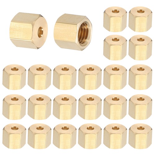 50Pcs 1/8" Brass Compression Nut Brass Compression Fitting for Water Inert Gases