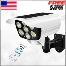 Solar Motion Sensor Security Camera Dummy Decoy Wireless 77led Remote 2000 Lumen