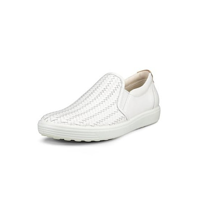 ECCO Soft 7 Woven Slip-on II Women's 10-10.5 White Low Top Comfort Shoes NCZ256