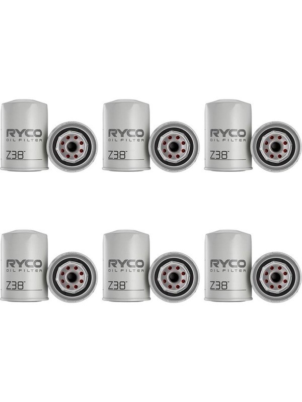 6 x Ryco Oil Filter Z38 fits FORD 300 200 L6 PETROL