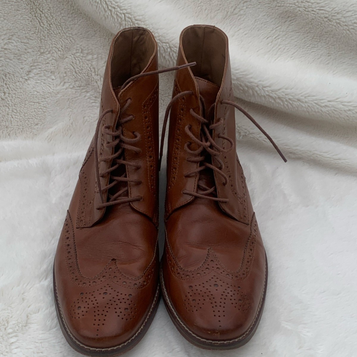 Cole Haan Brown Leather Wingtip Lace-Up Boots Cole Haan Men main image 2