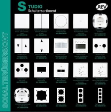 REV Studio weiß Schalter Rahmen Abdeck USB Steckdose Variation