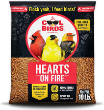 Hearts on Fire Hot Bird Seed – 10 Lb. 100% Hulled Sunflower Hearts with Chili Pe 3.67 per gallon