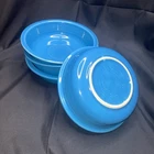 Fiesta HLC USA Peacock Blue Cereal Bowls  6 7/8” Set 4
