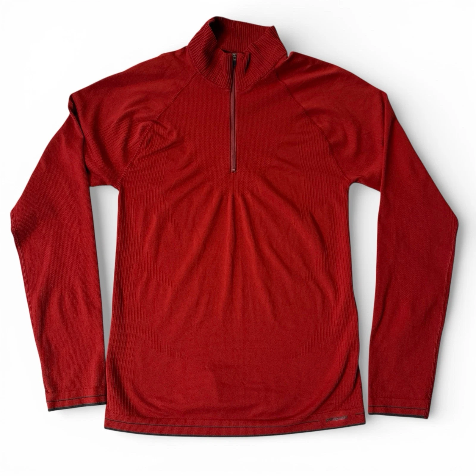 Patagonia Capilene 1/4 Zip Long Sleeve Burnt Orange Base Layer Shirt Medium