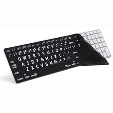 Apple Large Print Full Size Keyboard Cover - Solid Black Keys with White Print