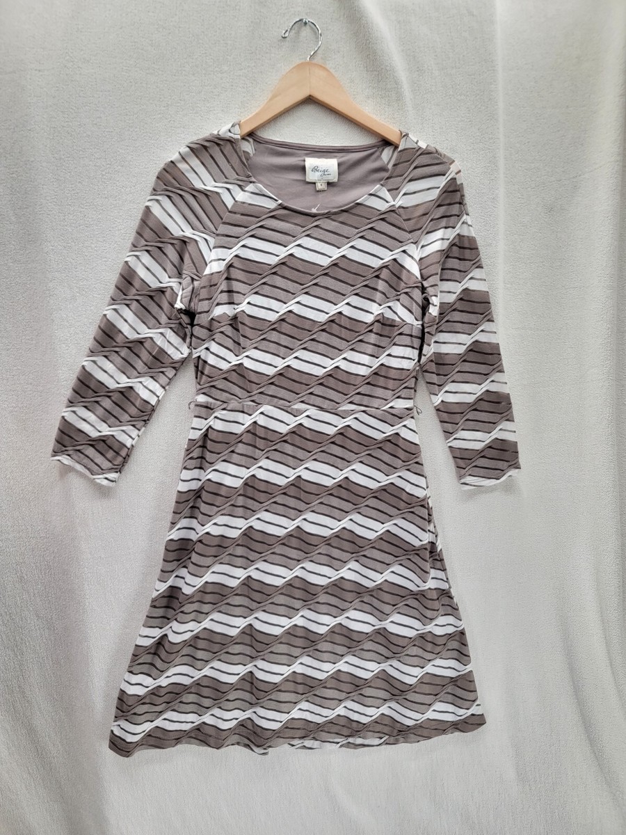 blue dress for baby girl Cream/Brown Stripe Midi Dress – Clothe Boutique main image 0