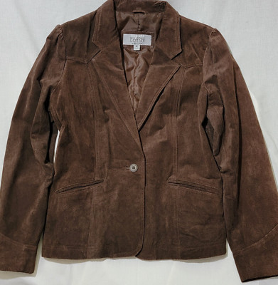 WILSON 100% LEATHER MAXIMA WOMEN'S DARK BROWN BLAZER JACKET SIZE XL