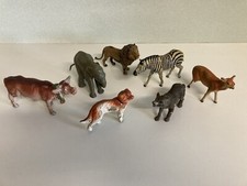 7 antike Masse Brotteig Tiere für den Paradiesgarten Zebra Elefant Wolf Kuh Löwe