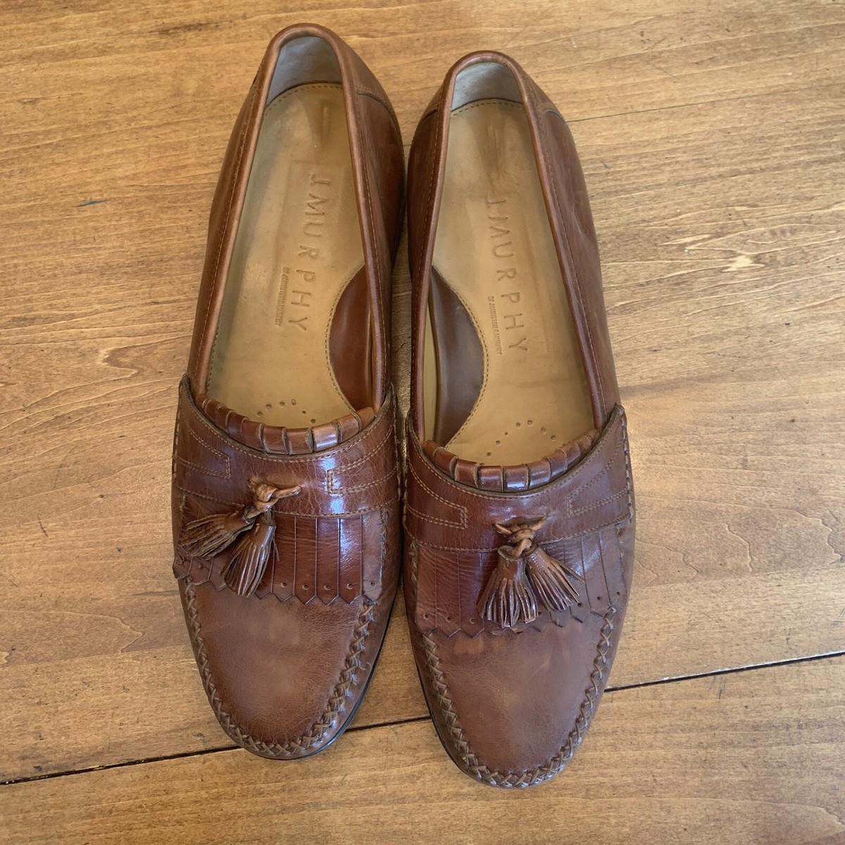 Mens Johnston Murphy Kiltie Tassel Loafers In Tan Size 10 1 